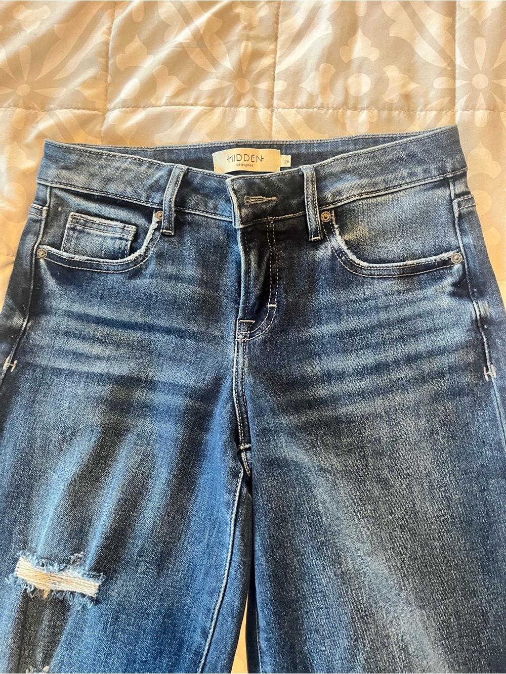 Hidden Empire High-Rise Distressed Blue Jeans